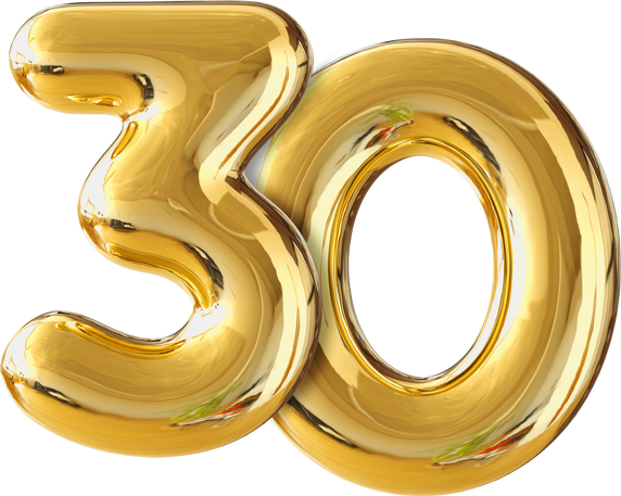 Number 30 gold